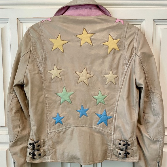 Mauritius Christy Star leather jacket in Rainbow - Picture 7 of 8